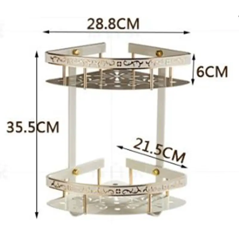 

Bathroom Shelf Antique Aluminum Double Layer Bathroom Corner Shelf Bathroom Holder Showeroom Basket Bathroom Accessories