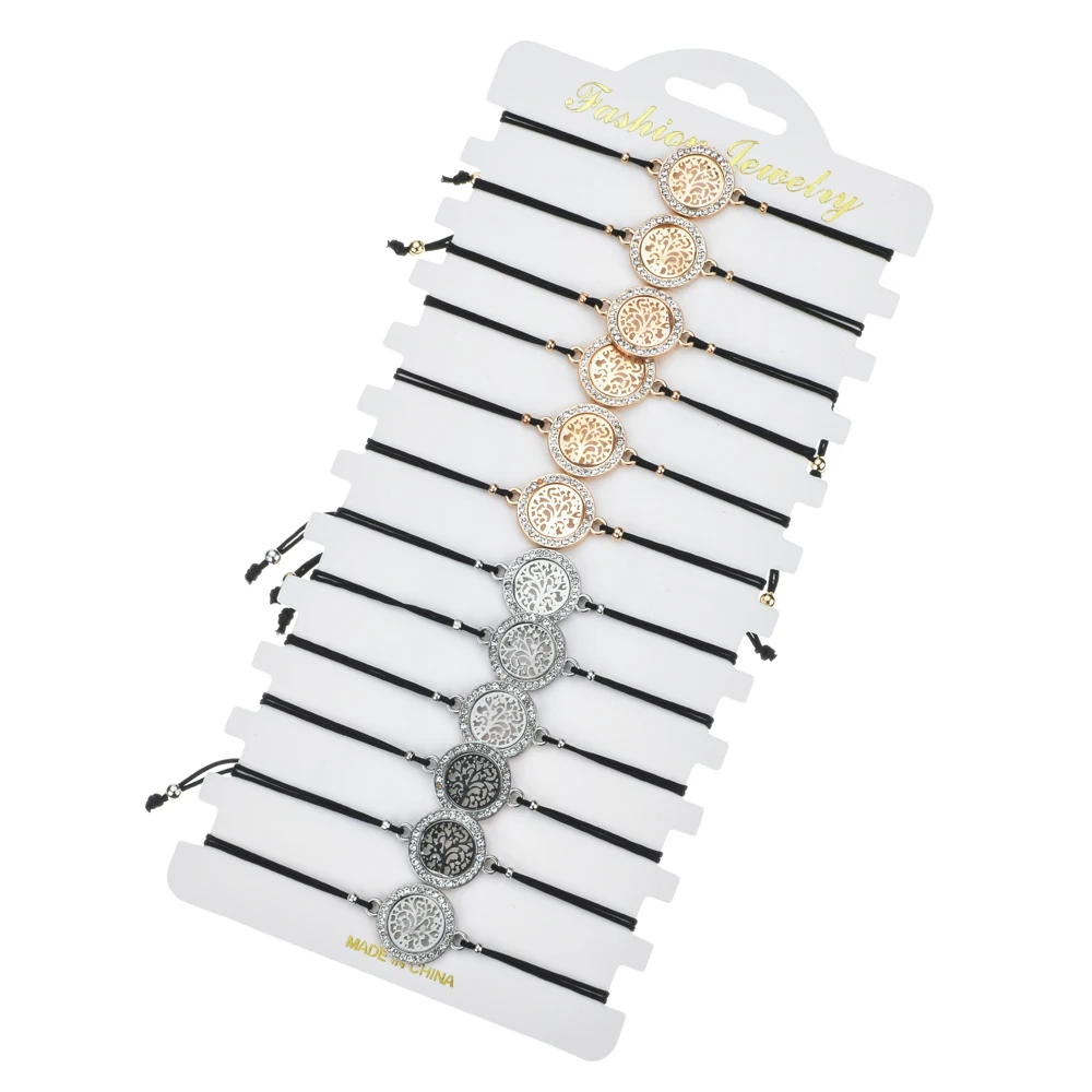 12 шт./компл. набор очаровательных браслетов древо жизни Женский Регулируемый