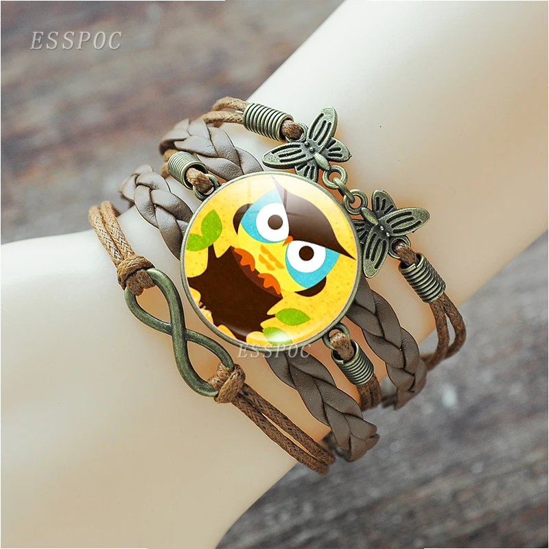 Милый мультяшный браслет с головой совы и животными ювелирные изделия из