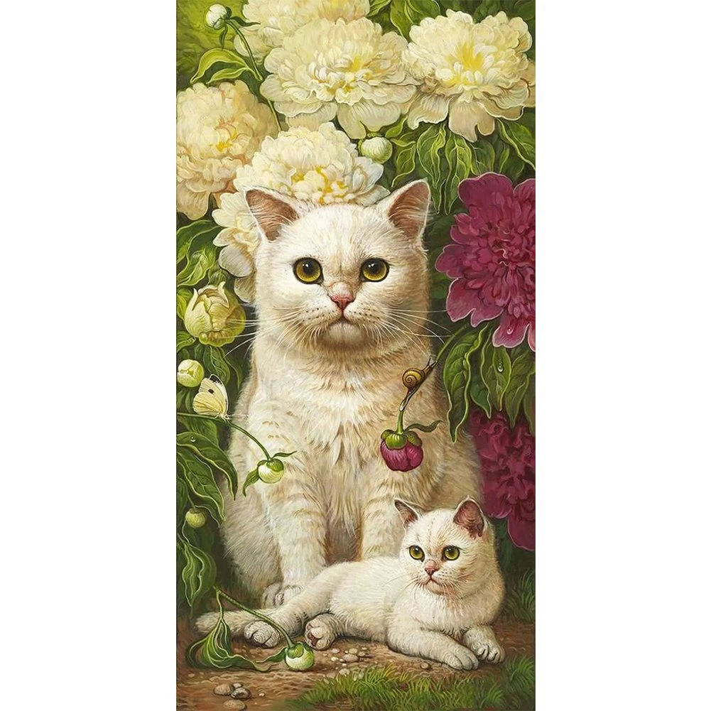 

5d DIY Flower Cat Mother Son Diamond Painting Full Square/Round Drill Embroidery Cross Stitch Mosaic Craft Kit home Decor Gift