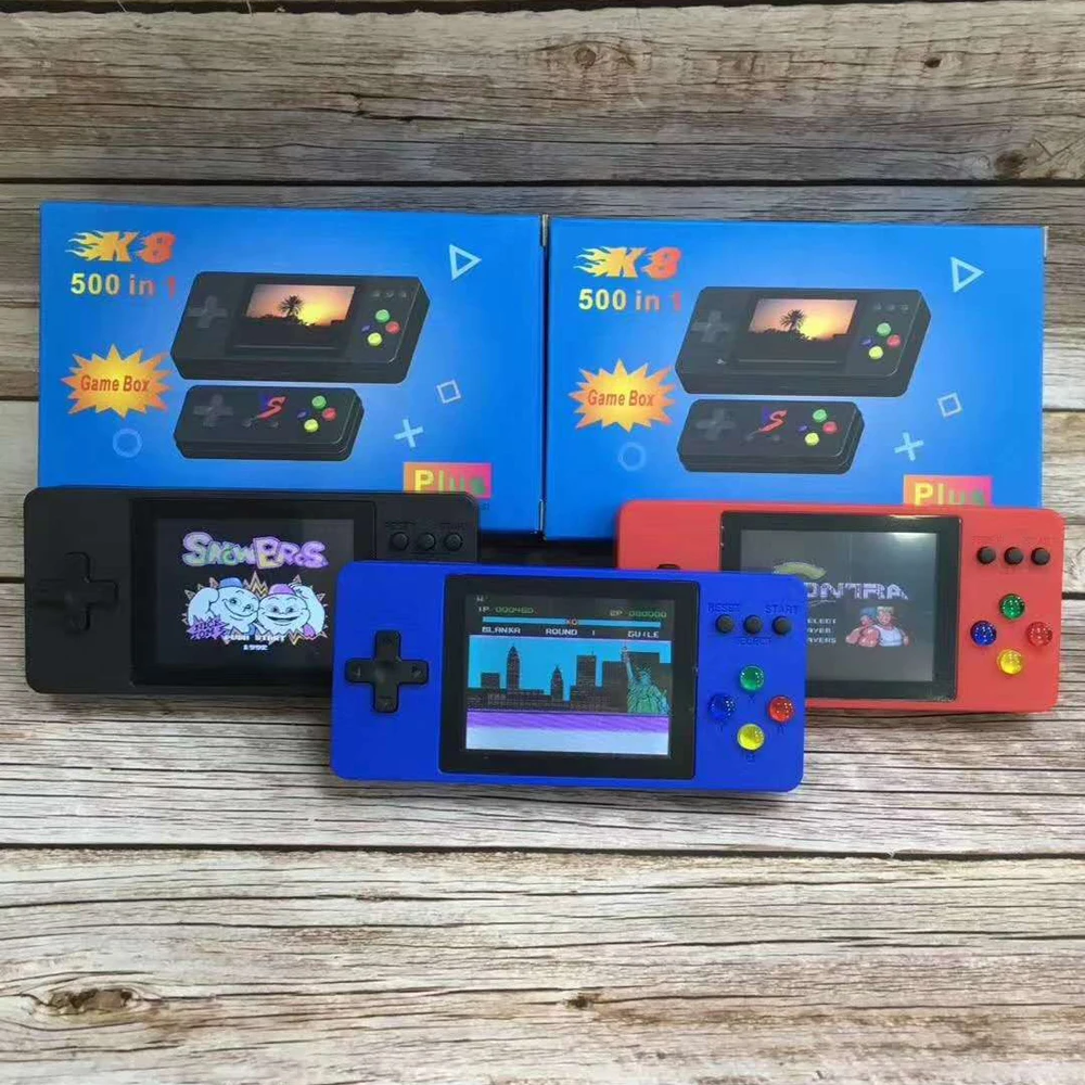 Супер K8 500 игры мини портативная игровая консоль 3-дюймовые ЖК-дисплей Экран Ретро