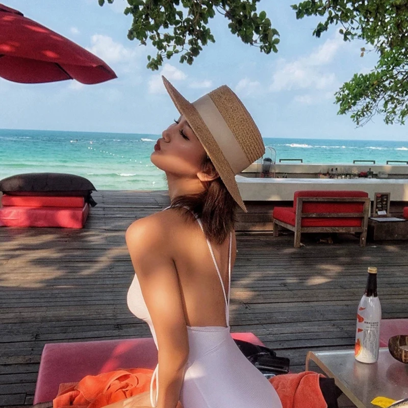 

2020 Summer Women Wide Brim Straw Hat Fashion Chapeau Paille Lady Sun Hats Boater Wheat Panama Beach Hats Chapeu Feminino Caps