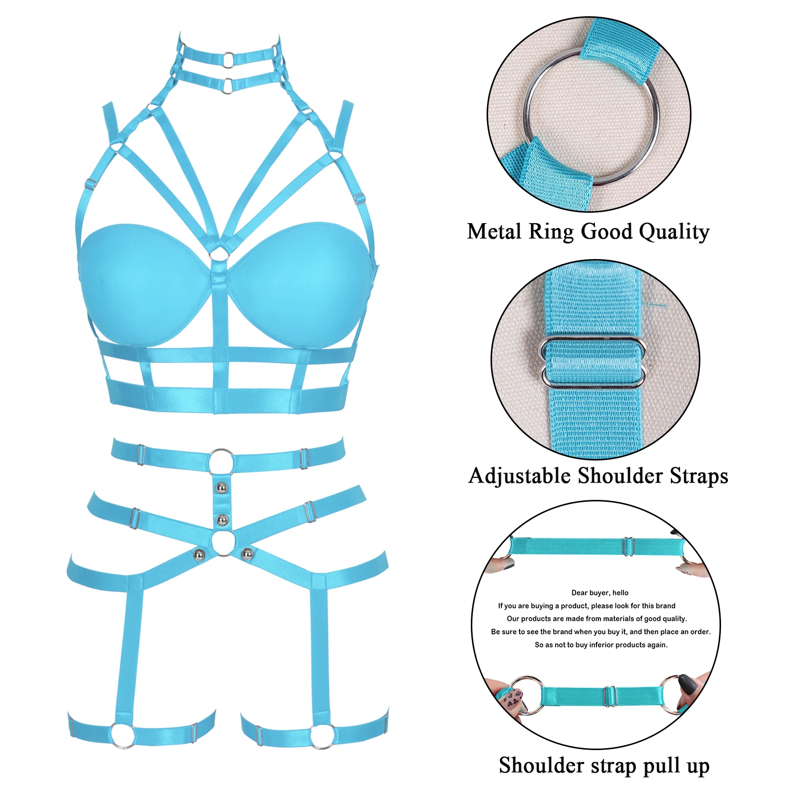 

Festival Rave Bra Set With Cups Elastic Bondage Harness For Women Fetish Lingerie Gothic Clothes Sexy Wedding Garter Accessories