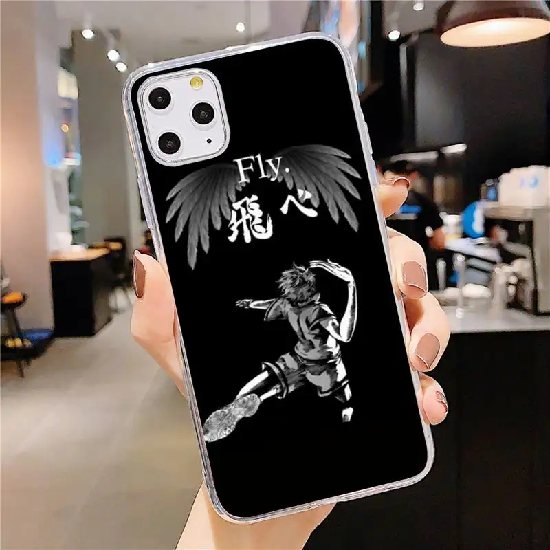 

Haikyuu Hinata attacks Anime Phone Case Transparent soft For iphone 5 5s 5c se 6 6s 7 8 11 12 plus mini x xs xr pro max
