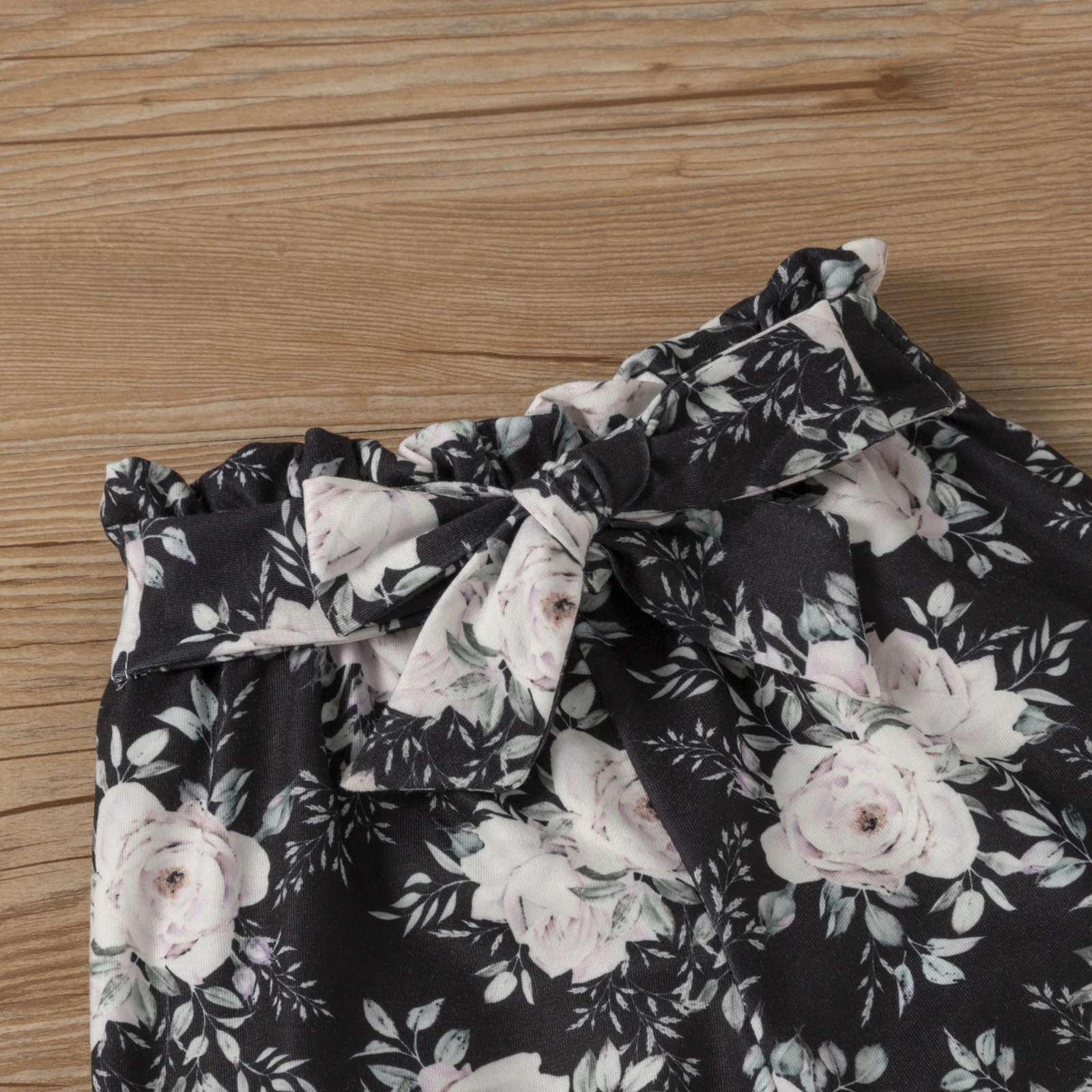 

0-24M Baby Girls Clothes Set Solid Color Long Sleeve Ruffle Romper + Floral Long Pants with Headband 3Pcs Autumn Outfits