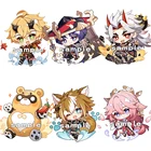 Аниме брелок Genshin Impact Qing Barbara Island праздничный брелок для ключей для женщин аксессуары милая сумка кулон брелок подарки