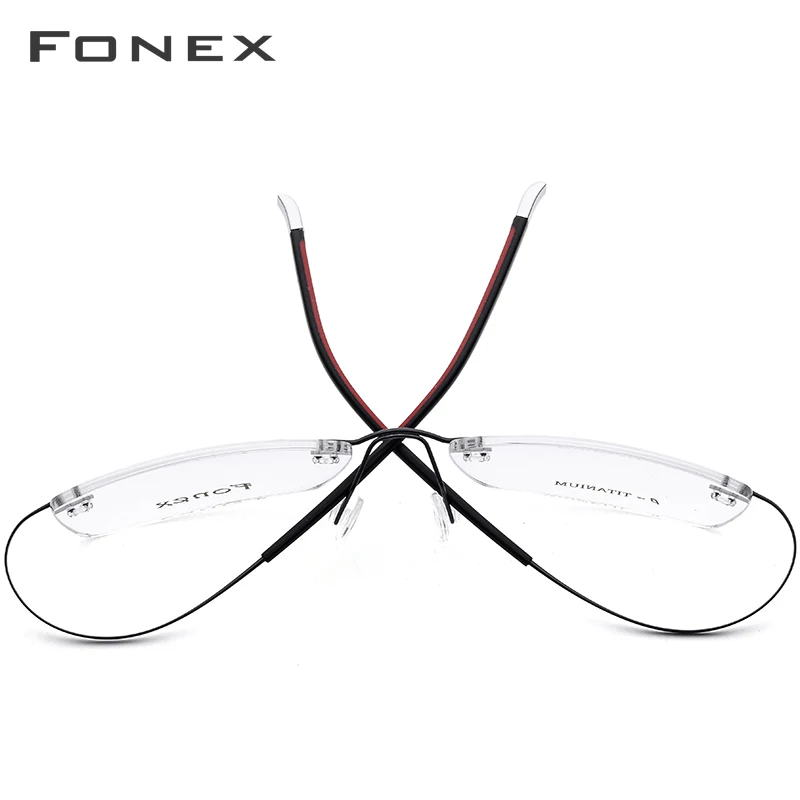 FONEX Оправа для очков Мужская/женская из чистого титана без оправы 9203|men rimless|optical - Фото №1