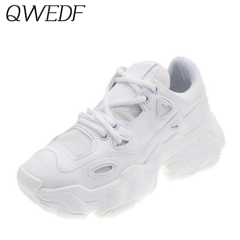 2019 Осень Новый свободного покроя Женские кроссовки увеличивающие рост На
