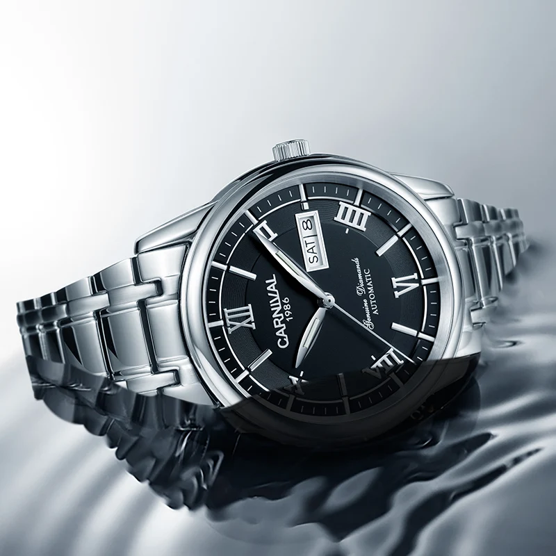 Carnival Tritium T25 светящиеся японские автоматические механические часы MIYOTA мужские