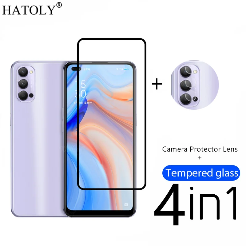 4в1 Защитное стекло для OPPO Reno4 закаленное Защита экрана Reno 4 пленка телефона 5 6 6Z 5Z 5F