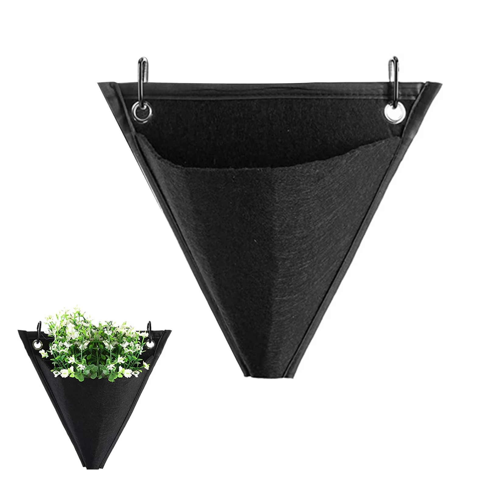 

Треугольный цветочный горшок, сумка для выращивания, черные настенные подвесные мешки для посадки, садовый плантатор, вертикальные аксессу...