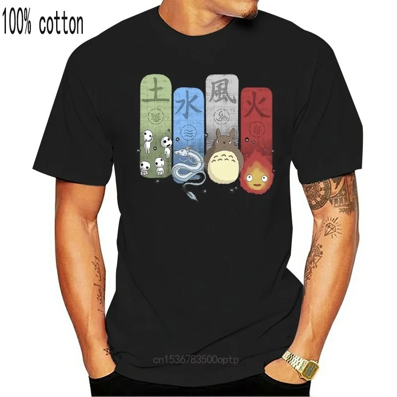 

New Japanese Anime Totoro Shirt Men Studio Ghibli Miyazaki Hayao Anime Spirit Away T Shirt Men Women Cartoon Clothes Summer T-Sh