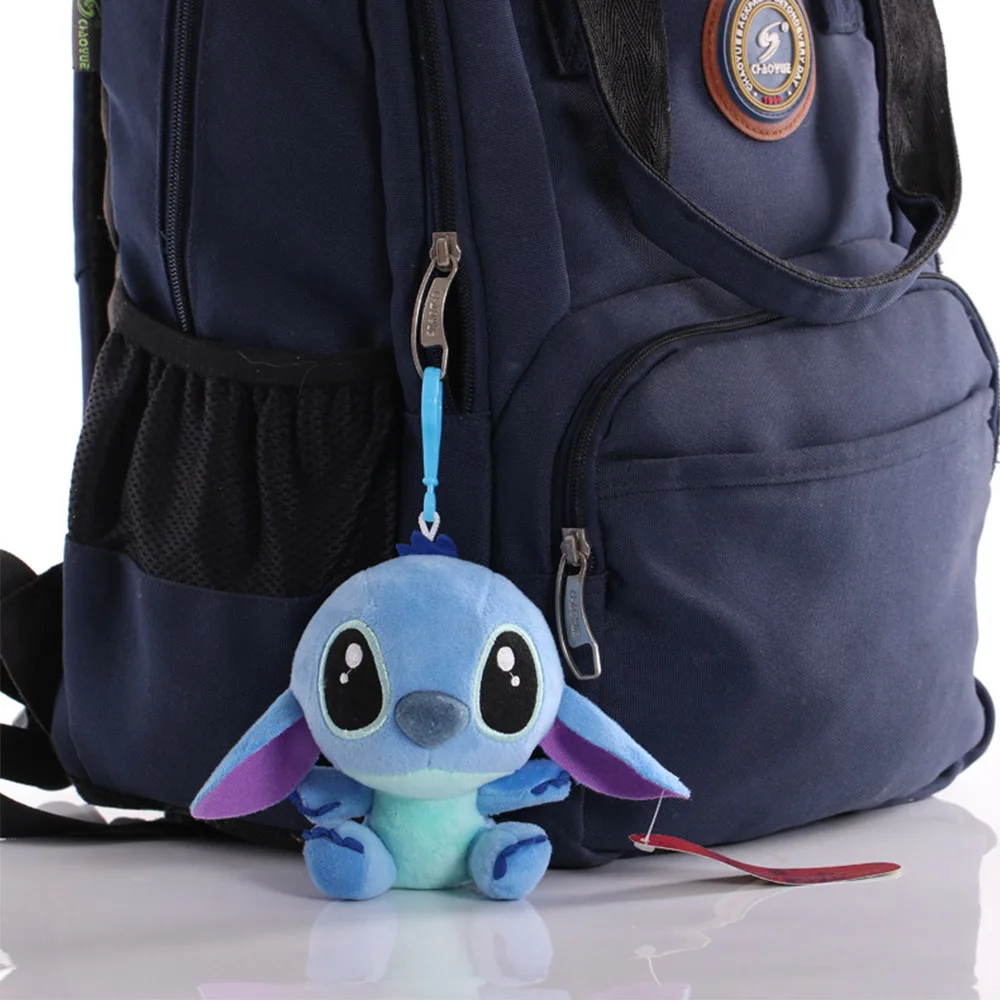 

12CM Disney Plush Lilo & Stitch Plush Toy Pink Blue Angel Stuffed Doll Cute Anime Baby Pendant Cartoon Couple Toys Gift For Kids