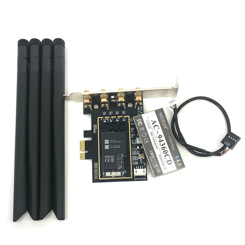 4 антенны двойная частота 1750 Мбит/с 802.11ac BCM94360 wifi + Bluetooth 0 ''pcie macos BCM4360CD для MAC