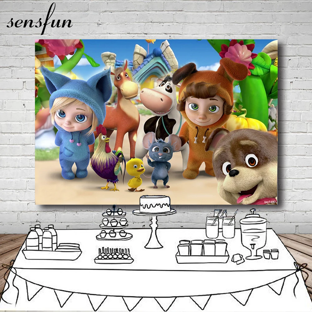 Sensfun мультфильм Дэйв и ава фотографии фоны для мальчиков новорожденных детей 1 й