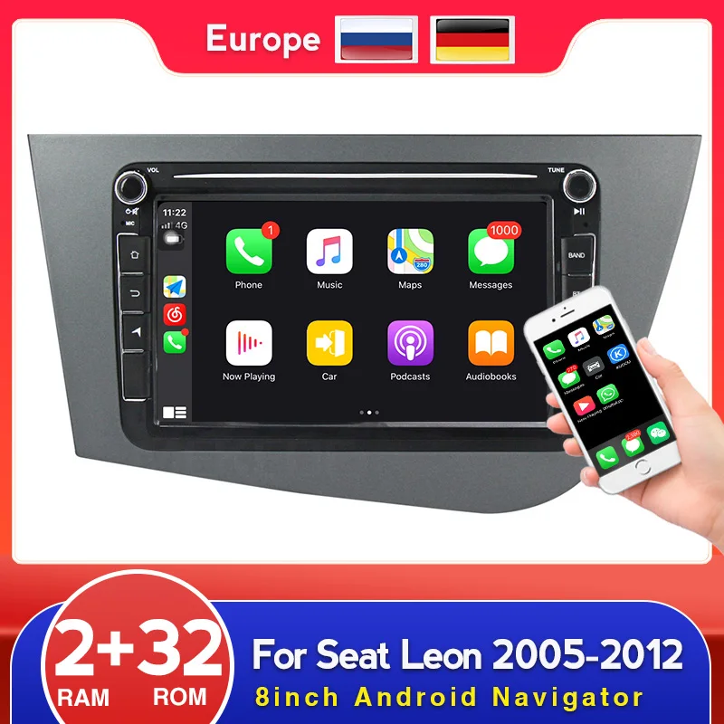 Android 8 дюймов 2din для Seat Leon MK2 2005 2006 2007 2008 2012 радио GPS автомобильный мультимедийный