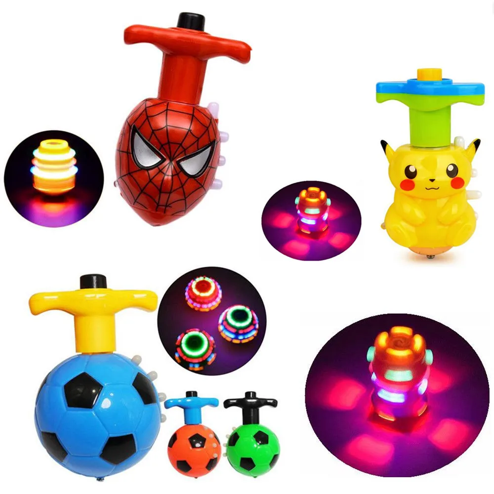 

1 set Electric LED Spinning Top Flashing Light Music Cute Animal Figures Model Launcher Glow At Night Rotating Kid GIft Toy