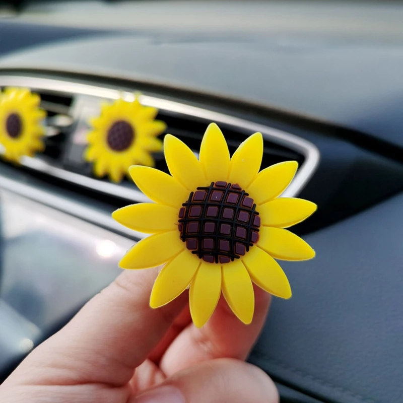 

1pc Sunflower Car Air Freshener Holder Flower Perfume Clip Creative Design Automotive Interior Trim for Air Environment Fresher
