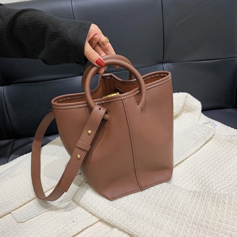 

Ins Texture Crossbody Bags for Women A Set of Two Suitcases High Quality Bucket Tote Bags Purses and Handbags Luxury Designer