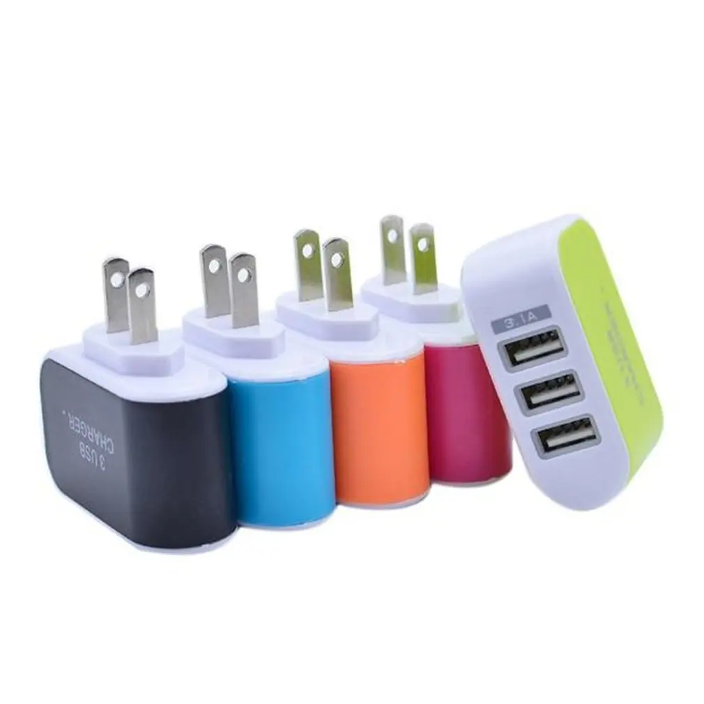 Фото 3 порта 3.1A тройной USB порт настенный домашний дорожный адаптер переменного тока 3 порта 3.1A тройной USB порт настенный домашний дорожный адаптер переменного тока