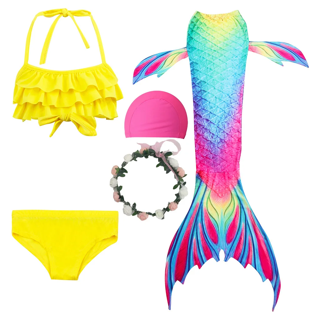 Детский пляжный костюм Русалочки купальный с моноластами для девочек бикини