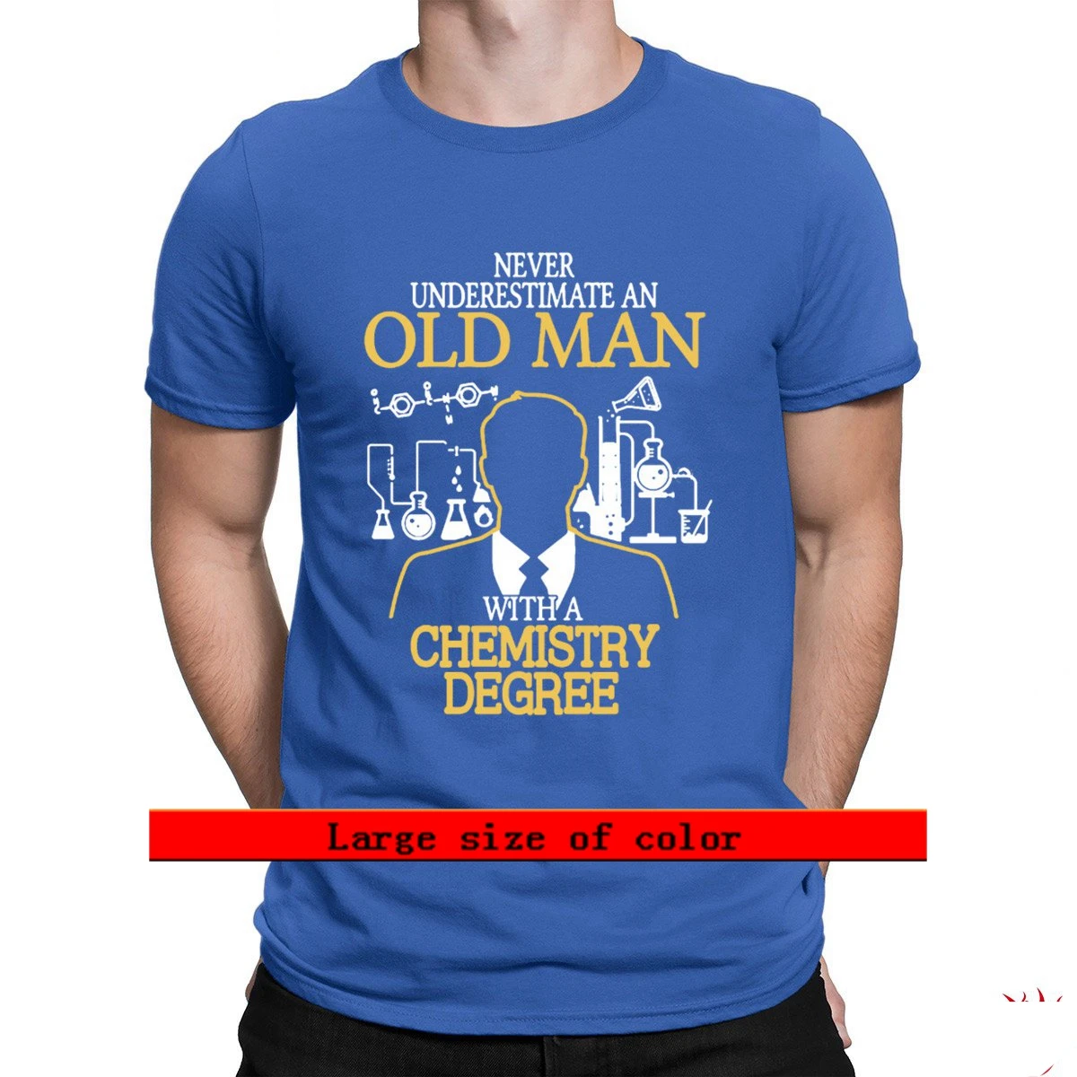 

2021 t-shirt Old Man With Chemistry Degree Pop Top Tee Personalized Short Sleeve Funny Men Spring Gift Tee Natural Pattern