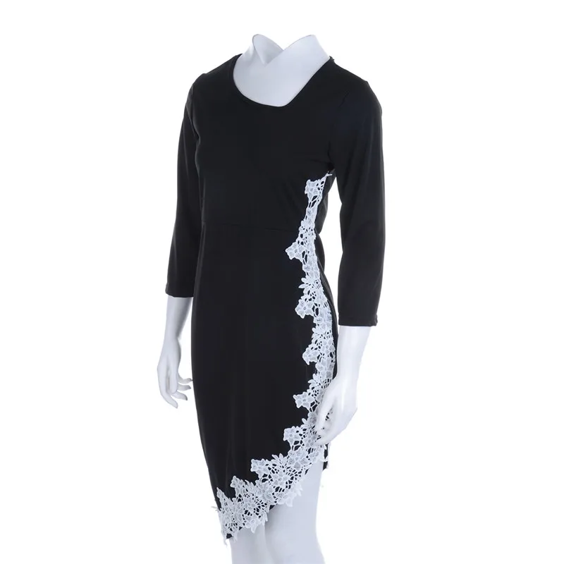 Женское осеннее облегающее кружевное лоскутное вечернее платье вечерние платья