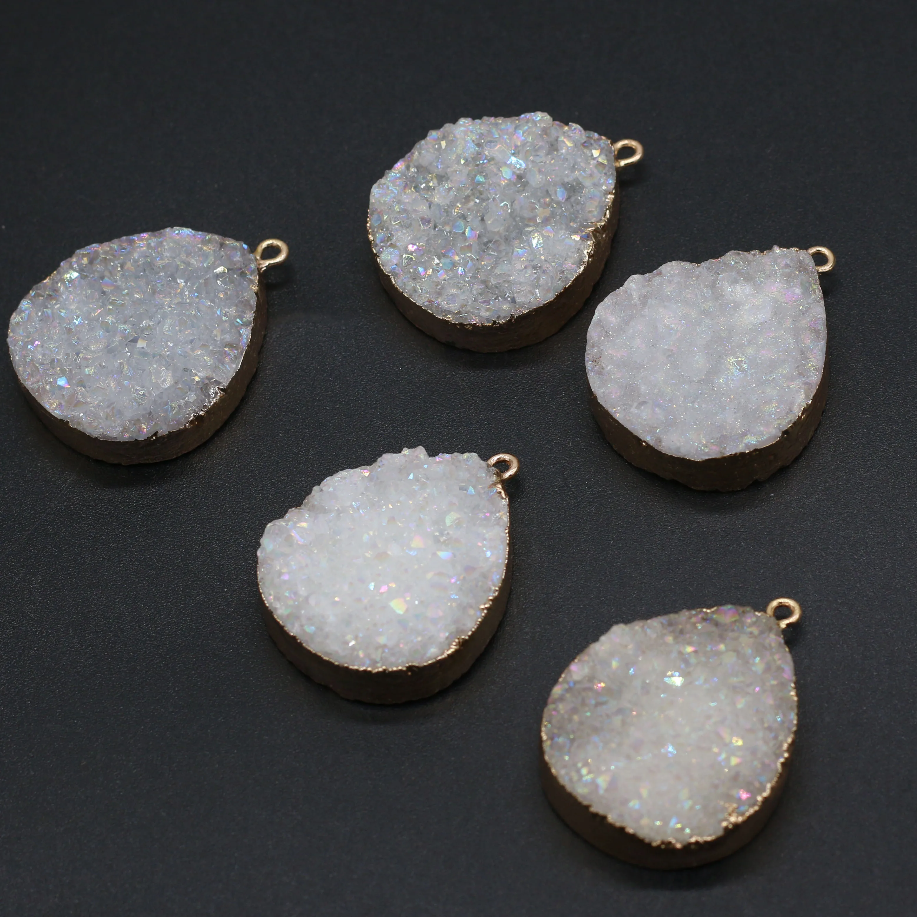 

Кулон из натурального камня, белая подвеска в форме капли воды, Кристальный кластер для изготовления ювелирных изделий «сделай сам», шармы, браслет, ожерелье, серьги, аксессуары