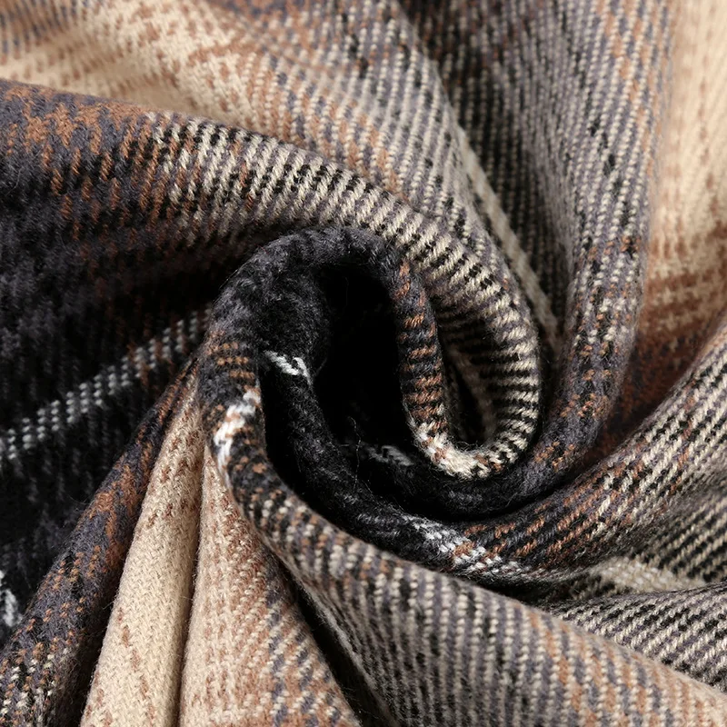 

2020 fashion men and women couples color plaid winter warm imitation cashmere scarf women's scarf tassel shawl
