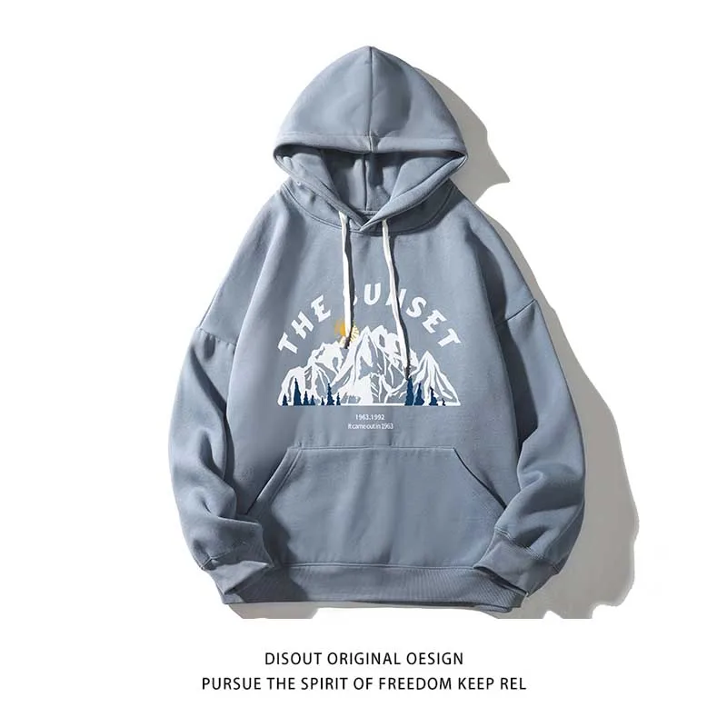 Толстовка мужская с капюшоном повседневный Свободный пуловер принтом модная