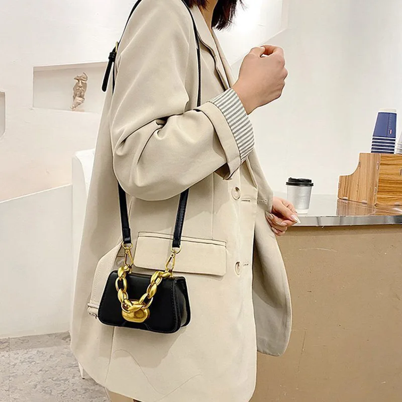 

Mini Lipstick Bag 2021 Fashion Branded Women Shoulder Handbags Girl Cute Coin Purses Luxury Chain PU Leather Crossbody Tote Bags