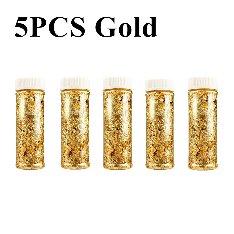 5PCS Gold 2g 5 шт. инструменты для украшения торта съедобная Золотая трансферная бумага Schabin хлопья 2 г 24 к Золотые декоративные блюда для шеф-повара искусство шоколада - Цвет: 5PCS Gold 2g