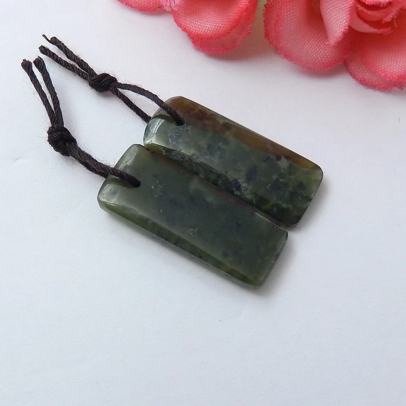 Женские серьги ручной работы с натуральным драгоценным камнем канадского