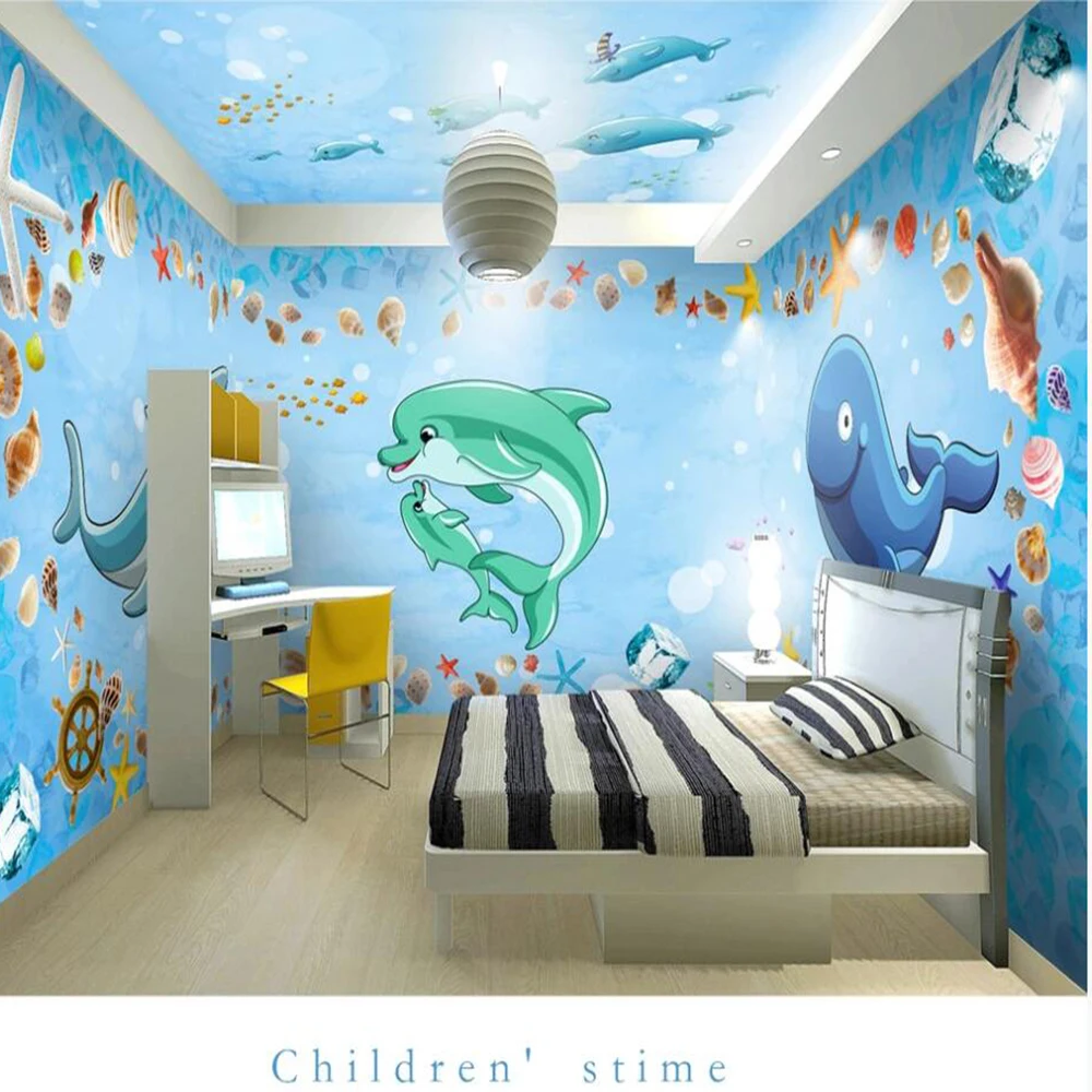 Milofi custom 3D wallpaper mural cartoon fantasy underwater world theme space whole house background wall for living room bedroo |