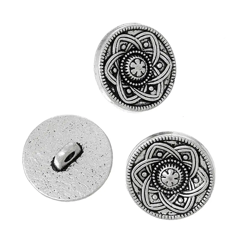 DoreenBeads цинковый сплав Металлические Швейные Кнопки с хвостовиком круглый