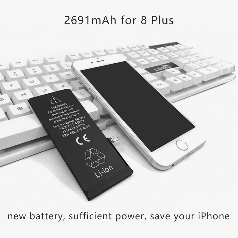 Новый мобильный телефон батарея 2691mAh для iPhone 8 плюс замена оригинальный