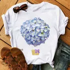 Женская летняя одежда, футболки премиум-класса с цветочным принтом, воздушными шарами, Женская Базовая футболка с коротким рукавом, Милая женская футболка