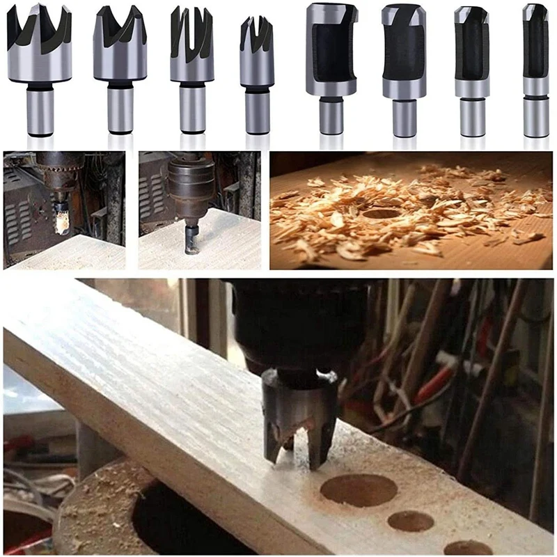 

TOP 34Pcs Woodworking Chamfer Drilling Tool Set Countersink Drill and Wood Plug Cutter Center Punch Core and Step Drill Set