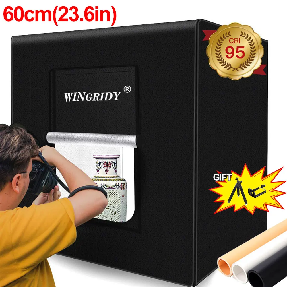 WINGRIDY 60 см светодиодный складной софтбокс для фотостудии световой короб 60*60 тент