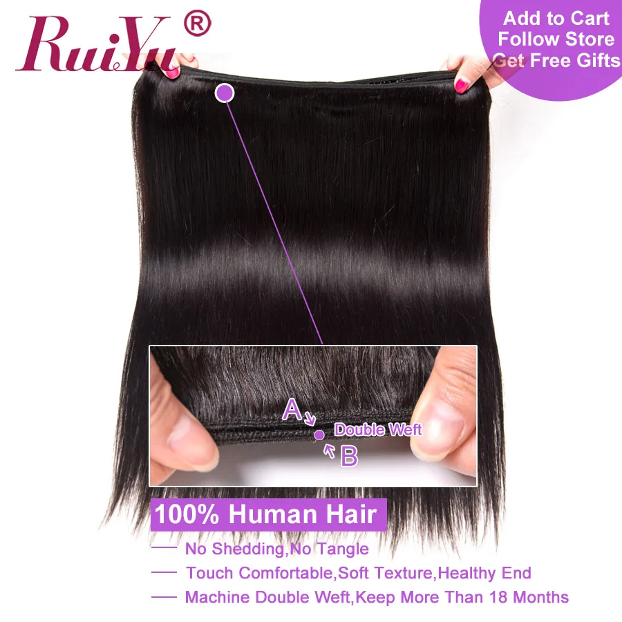 360 Кружева Фронтальная с пучком перуанские прямые волосы пучок s с фронтальной 3 пучка s с 360 фронтальной RUIYU Remy человеческие волосы