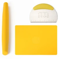large silicone pastry mat set measuring counter mat dough rolling mat rolling pin reusable noodle knife for biscuits breads