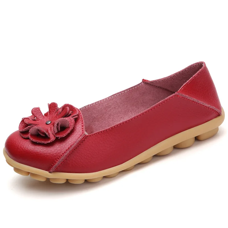 

2021 Spring and Autumn Flower Mom Shoes Pregnant Women Women's Gommino Comfortable Flat Four Seasons Women's Shoes Large Size