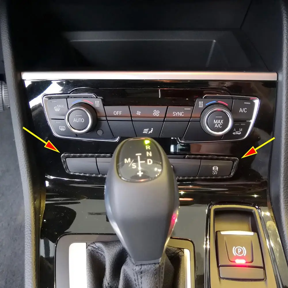 2 шт. карбоновое волокно и серебро ABS Хром Режим Кнопка рамка Накладка для BMW серии