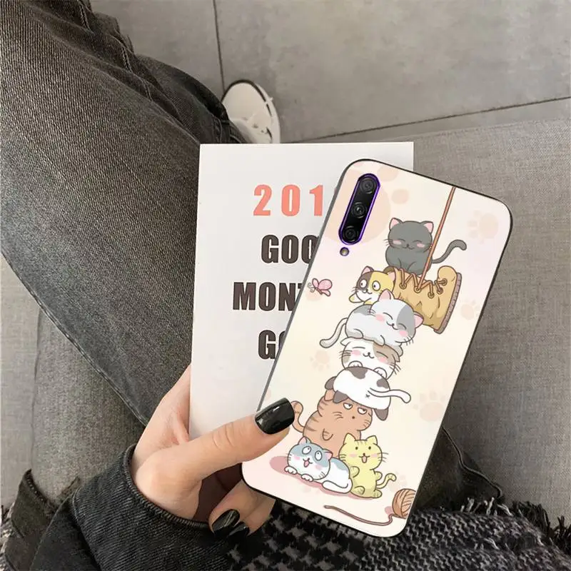 

Kawaii Molang Cartoon Anime cat Phone Case For Huawei Y6 7prime 9prime Y5 2019 Y5 Y6Prime 2018 Nova 3E mate10 20lite 20Pro case