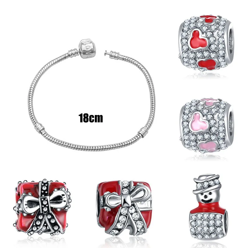 Fit Pandora Подвески Серебро 925 оригинальный браслет ювелирные изделия День Святого