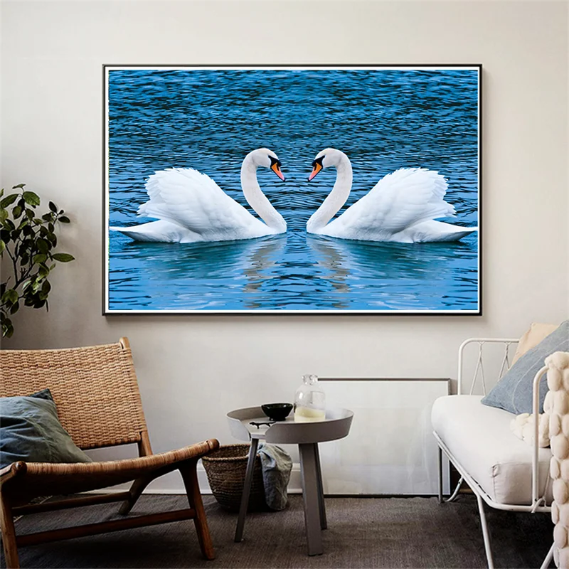 Алмазная 5D живопись сделай сам лебедь полная вышивка мозаика пейзаж наборы для