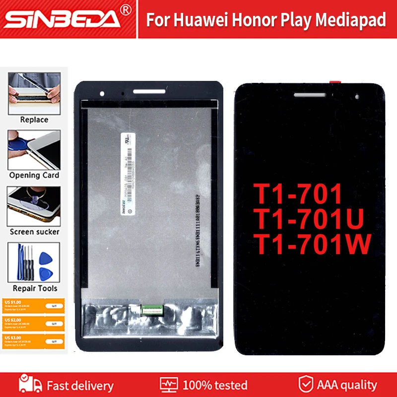 7 0 дюймовый оригинальный ЖК дисплей для Huawei Honor Play Mediapad T1 701 701W 701U с сенсорным