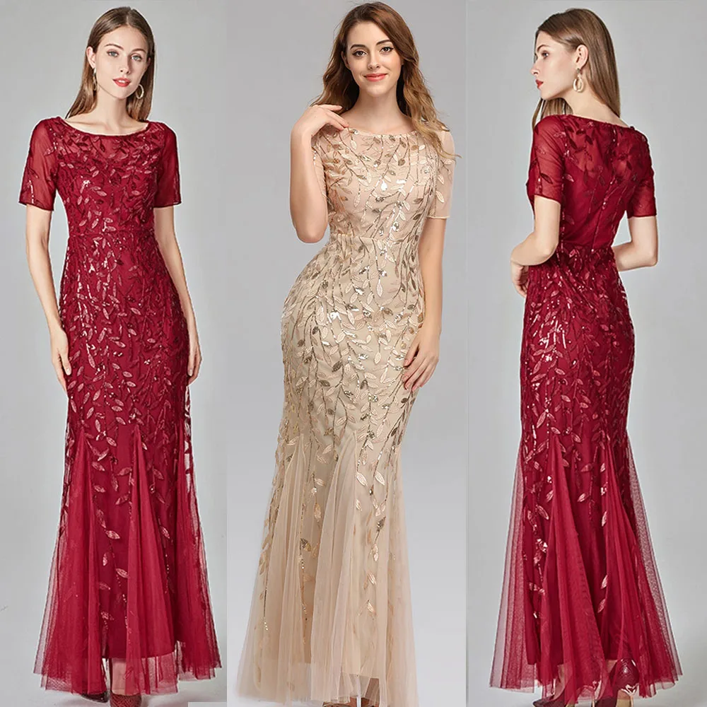 Женское платье с коротким рукавом для выпускного элегантные сексуальные