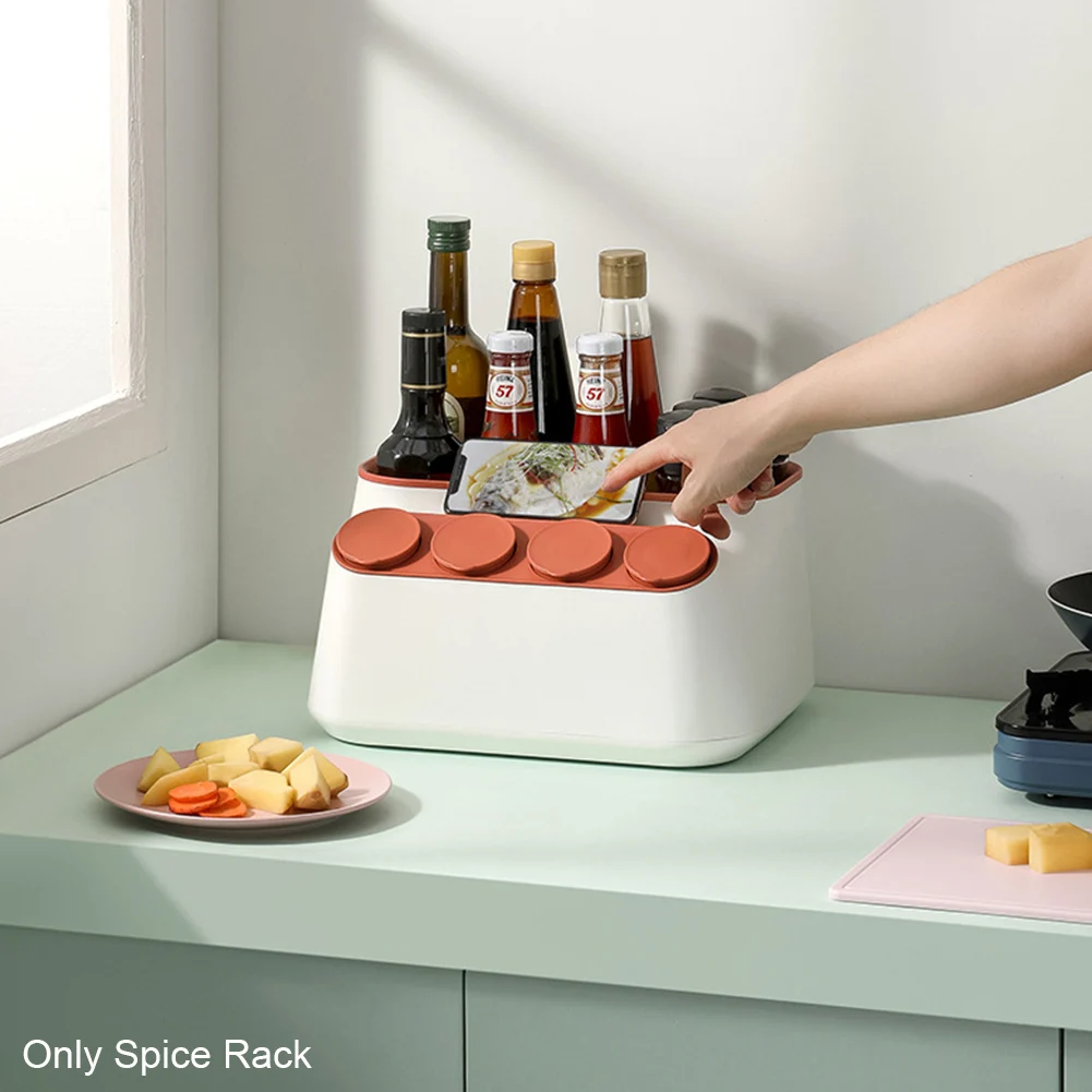 

Seasoning Jar Cutting Board Multifunction Cutter Modern Rack Restaurant Storage Container Kitchen Organizer PP Home
