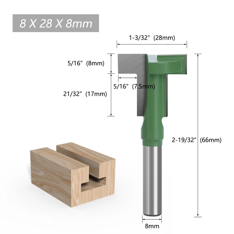 8Mm Shank T-Slot Router Bits Set Straight Edge Slotting Milling Cutters Cutting For Wood Woodworking | Инструменты